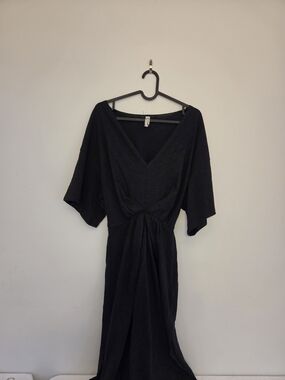 Free People Black Knot-Front Maxi Dress